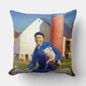 農家のポートレートNCワイエス1943アメリカーナアート クッション (正面)