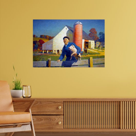 農家のポートレートNCワイエス1943アメリカーナアート ポスター (リビング2)