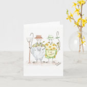 農家のマウスのメッセージカード カード (黄色い花)