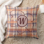 農家のモノグラムプライド葉オレンジ色の紫のクリーム クッション (ブランケット)