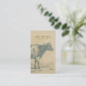 農家のヴィンテージの乳牛のシンプルで素朴でクールな動物 名刺 (スタンド正面)