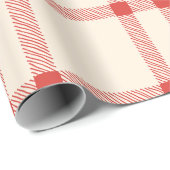 農家のヴィンテージオフ白い赤い格子模様クリスマス ラッピングペーパー (ロールコーナー)
