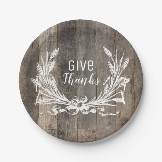 農家の与え木感謝してい感謝祭パーティー ペーパープレート (正面)