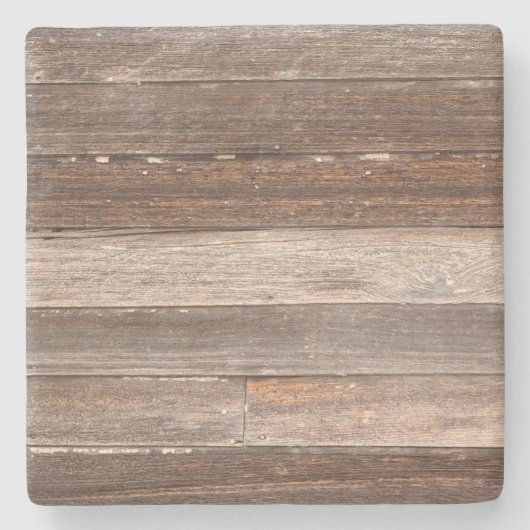 農家の古い風化した木造の外壁 ストーンコースター (正面)