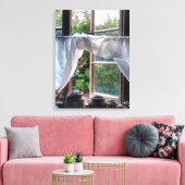 農家の台所の窓 キャンバスプリント (インサイチュ (リビング))