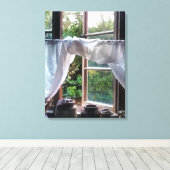 農家の台所の窓 キャンバスプリント (インサイチュ (ウッドフロア))