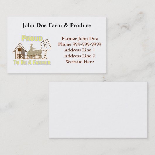 農家の名刺があること誇りを持った 名刺 (正面/裏面)