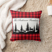 農家の名水牛のプレイドと鹿 クッション (ブランケット)