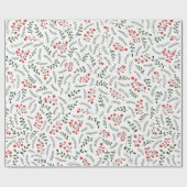 農家の国の赤い白い緑の葉のパターン ラッピングペーパー (フラット)