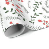農家の国の赤い白い緑の葉のパターン ラッピングペーパー (ロールコーナー)
