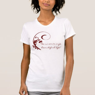 農家の妻の美しい生命Tシャツの赤の渦巻 Tシャツ