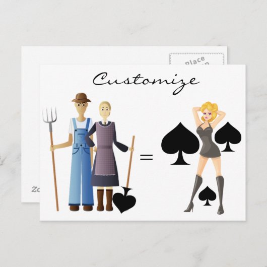 農家の妻クイーンスペードサンダー_コーブ ポストカード (正面/裏面)