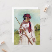 農家の娘(農村美しい) カード (正面/裏面インサイチュ)