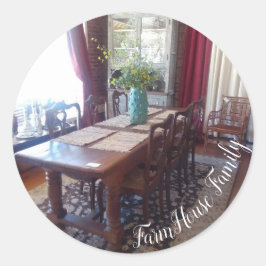 農家の家族の夕食 ラウンドシール