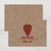 農家の市場からインスパイアされた結婚式の出欠確認カード | イチゴ 招待状 (正面/裏面)