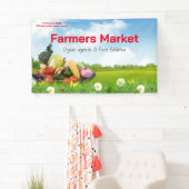 農家の市場で新鮮な野菜を水彩画で描いたもの 小さいサイズ 横断幕 (インサイチュ)