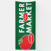 農家の市場で水彩画の新鮮な小さな農産物 横断幕 (縦)