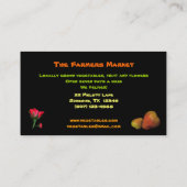 農家の市場の野菜プレート 名刺 (裏面)