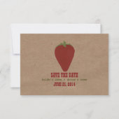 農家の市場をイメージしたウェディング・RSVPカード | イチゴ 招待状 (正面)