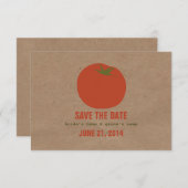 農家の市場をイメージした結婚式の出欠確認カード | トマト 招待状 (正面/裏面)