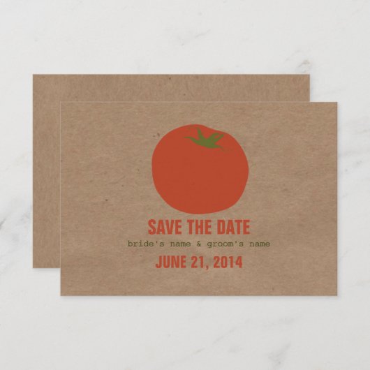 農家の市場をイメージした結婚式の出欠確認カード | トマト 招待状 (正面/裏面)