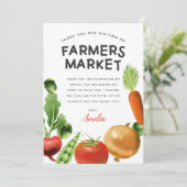 農家の市場をテーマにした子供の誕生日パーティー サンキューカード (スタンド正面)