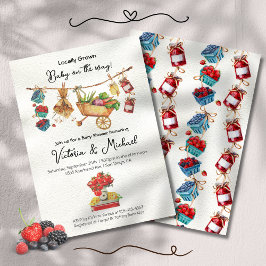 農家の市場ベビーシャワークロスライン 招待状