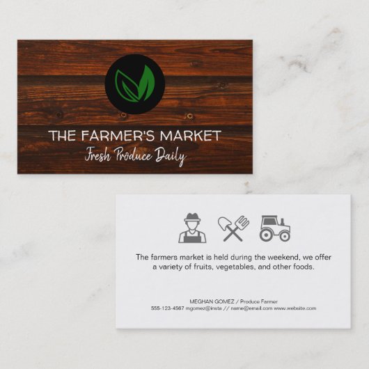 農家の市場生産 名刺 (正面/裏面)