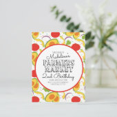 農家の市場 カロテン 野菜 パターン ポストカード (スタンド正面)