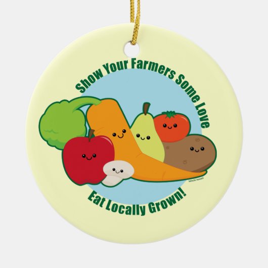 農家の市場 セラミックオーナメント (正面)