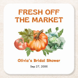 農家の市場 フレッシュ オフ ザ マーケット ブライダル シャワー スクエアペーパーコースター