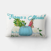 農家の市場 秋の白と青のカボチャ 収穫 ランバークッション (裏面)