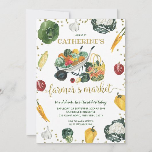 農家の市場 誕生日 招待状 (正面)