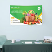 農家の市場 野菜 水彩画 農場の新鮮な小さなもの 横断幕 (トレードショー)