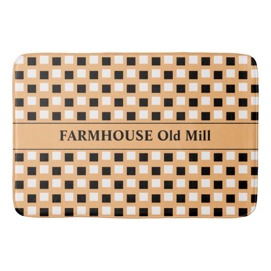 農家の幾何学的な粘土ブラックバスマット バスマット (正面)