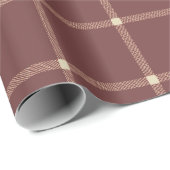 農家の手描き格子状チョコレートココアブラウン ラッピングペーパー (ロールコーナー)