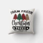 農家の新鮮なクリスマスツリーのホリデーツリーファーム クッション (裏面)