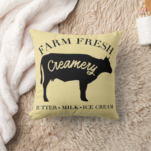 農家の新鮮なクリーメリー牛 クッション (ブランケット)