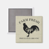 農家の新鮮なチキンカントリーシルエット マグネット (正面/裏面)