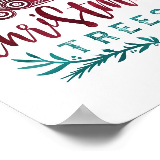 農家の新鮮な古い赤いトラックのクリスマスツリー配信 ポスター (角)