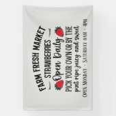 農家の新鮮な市場のイチゴのベンダー 横断幕 (縦)