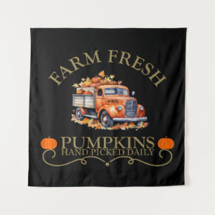 農家の新鮮な水の色のカボチャ離れの秋秋 タペストリー