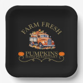 農家の新鮮な水の色のカボチャ離れの秋秋 ペーパープレート (正面)