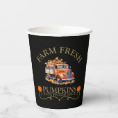 農家の新鮮な水の色のカボチャ離れの秋秋 紙コップ (裏面)