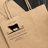 農家の新鮮な牛肉の草の完成市場の名前を追加 ラバースタンプ