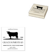 農家の新鮮な牛肉の草の完成市場の名前を追加 ラバースタンプ (押印)