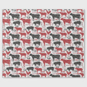 農家の新鮮な肉のパターン ラッピングペーパー (フラット)