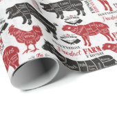 農家の新鮮な肉のパターン ラッピングペーパー (ロールコーナー)