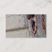 農家の旧式なドアそしてドアハンドルは家へ帰ります 名刺 (裏面)