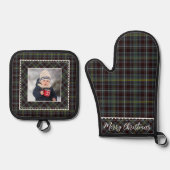 農家の格子戸の家族写真 鍋つかみ&鍋敷きセット (正面)